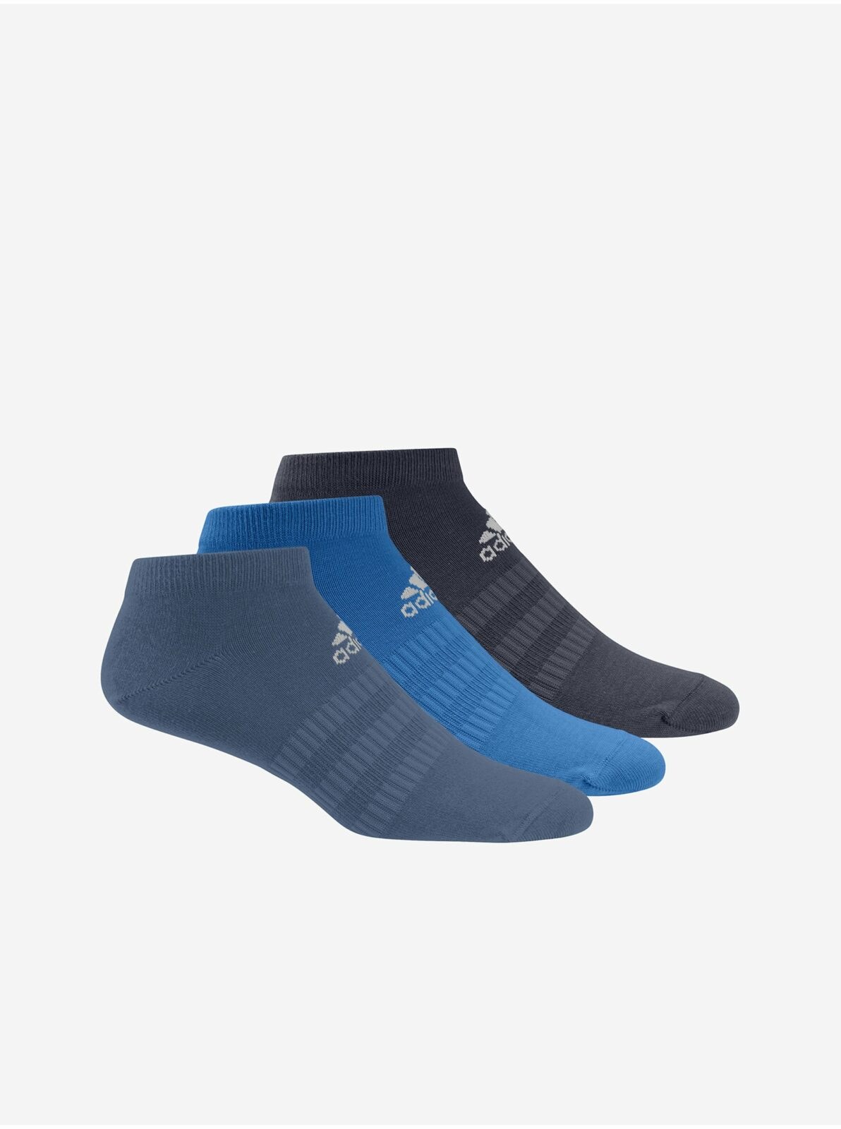 Sada tří párů ponožek v modré barvě