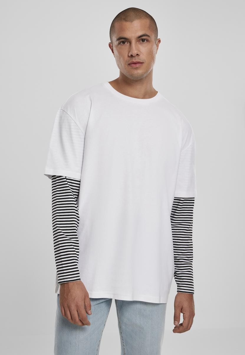 Oversized Double Layer Striped LS