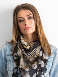 Patterned black scarf