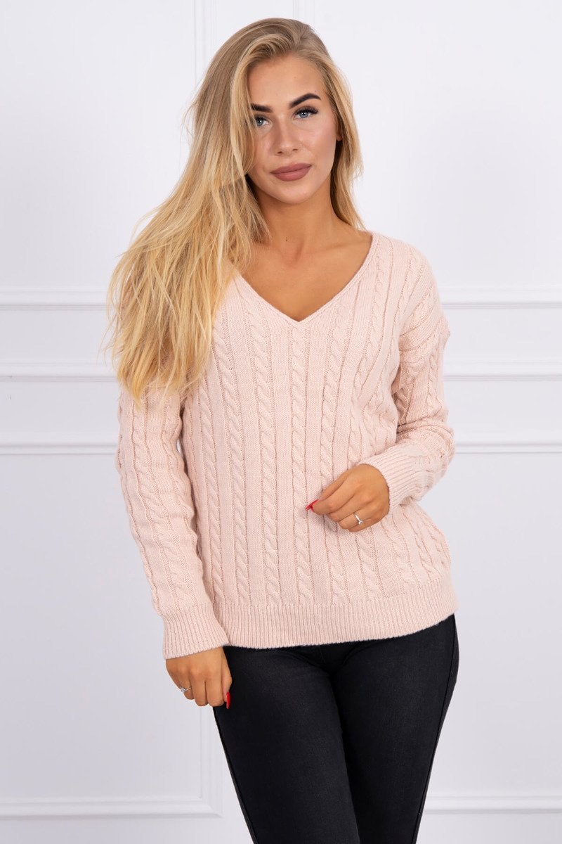 Pletený svetr s výstřihem do V