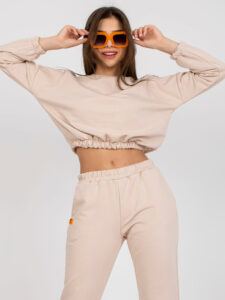 Beige tracksuit set without
