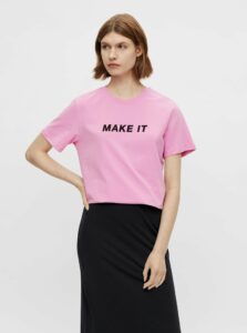 Růžové tričko s nápisem Pieces Niru -