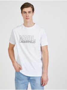 Bílé pánské tričko KARL LAGERFELD -