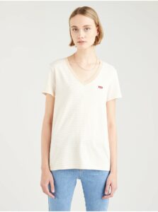 Levi's Krémovo-bílé dámské pruhované tričko
