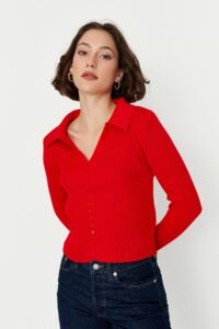 Trendyol Red Polo Collar