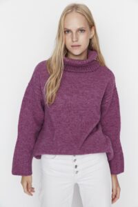 Trendyol Purple Turtleneck Knitwear
