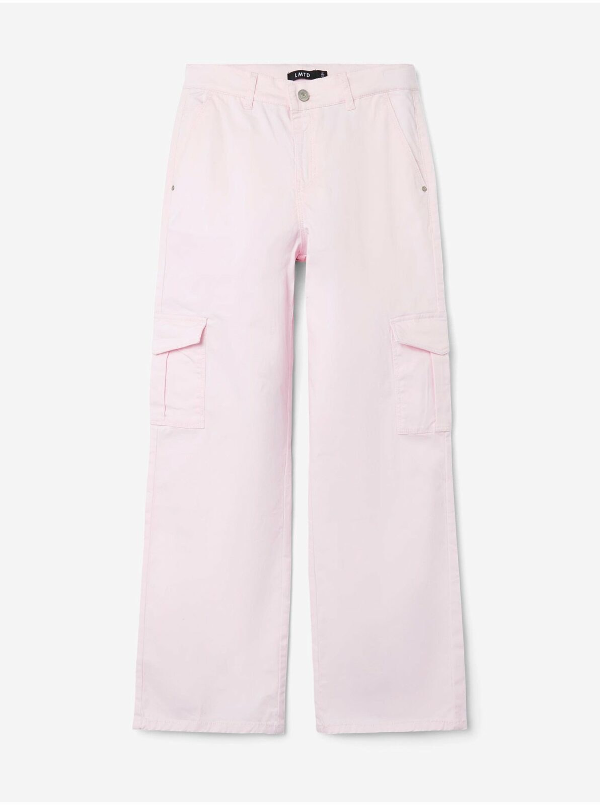 Světle růžové holčičí široké kalhoty s kapsami LIMITED