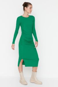 Trendyol Emerald Green Pleated and