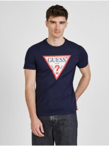 Tmavě modré pánské tričko Guess