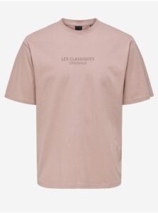 Růžové tričko ONLY & SONS Les
