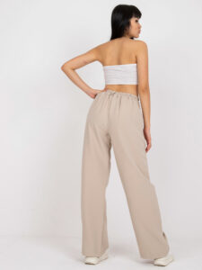 Beige wide trousers made