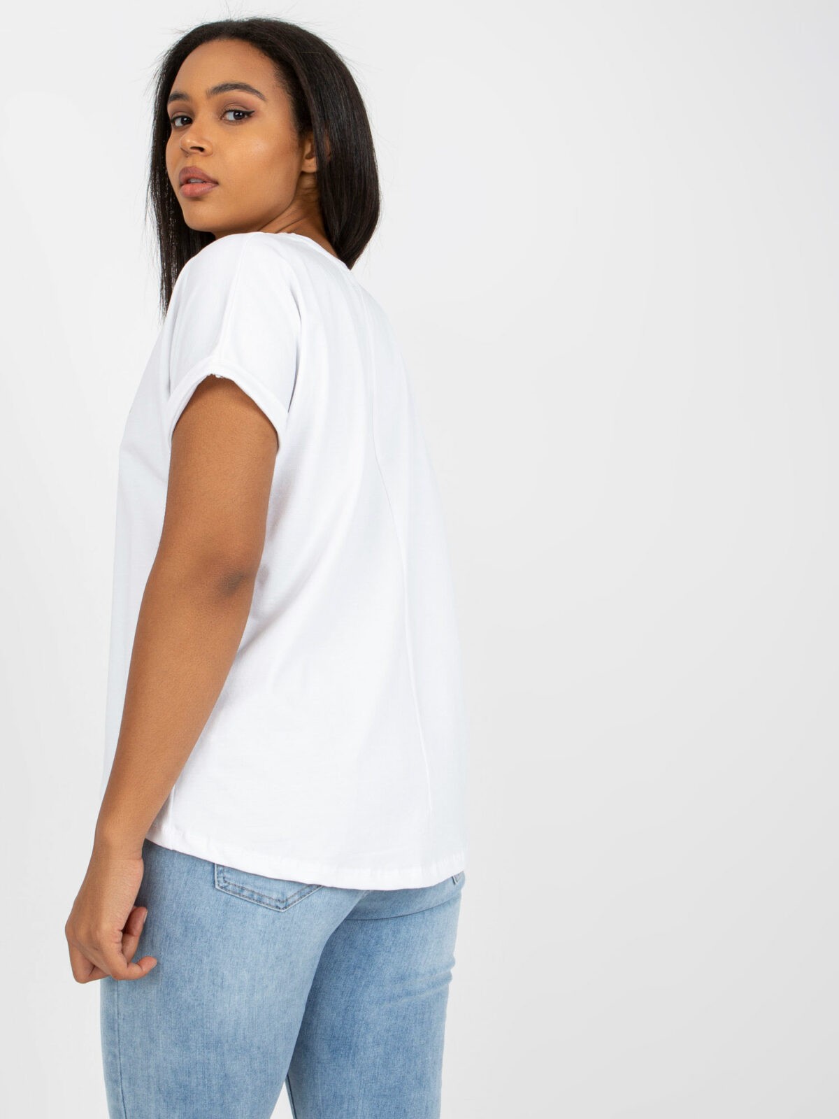 Bílé tričko plus velikosti s