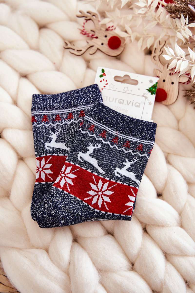 Dámské vánoční ponožky lesklé