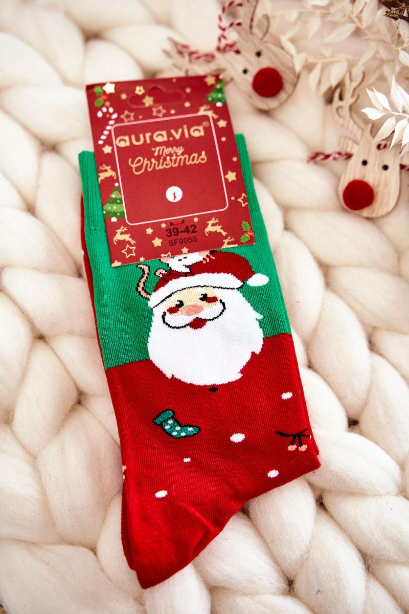 Pánské vánoční bavlněné ponožky se Santa Clauses