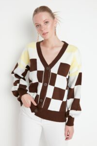 Trendyol Brown Jacquard Knitwear