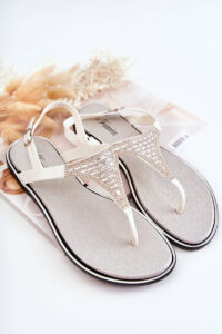 Women's sandals flip-flops with ornaments