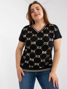 Black plus size blouse with
