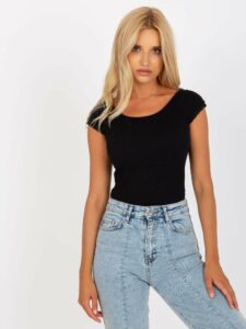 Basic black ribbed top with
