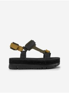 Černé dámské kožené sandály na platformě