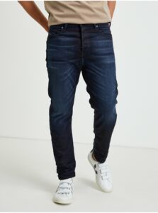 Tmavě modré pánské straight fit džíny