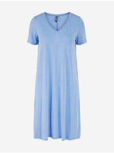 Světle modré volné basic šaty Pieces