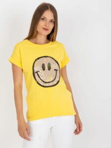 Yellow printed t-shirt with