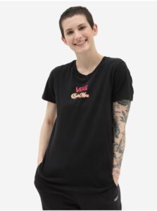 Černé dámské tričko s potiskem na zádech Vans