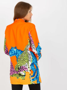 Orange blazer with prints