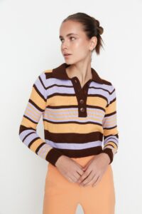 Trendyol Brown Crop Knitwear