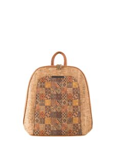 Light brown patterned backpack with