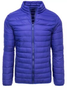 Men's quilted transitional blue jacket