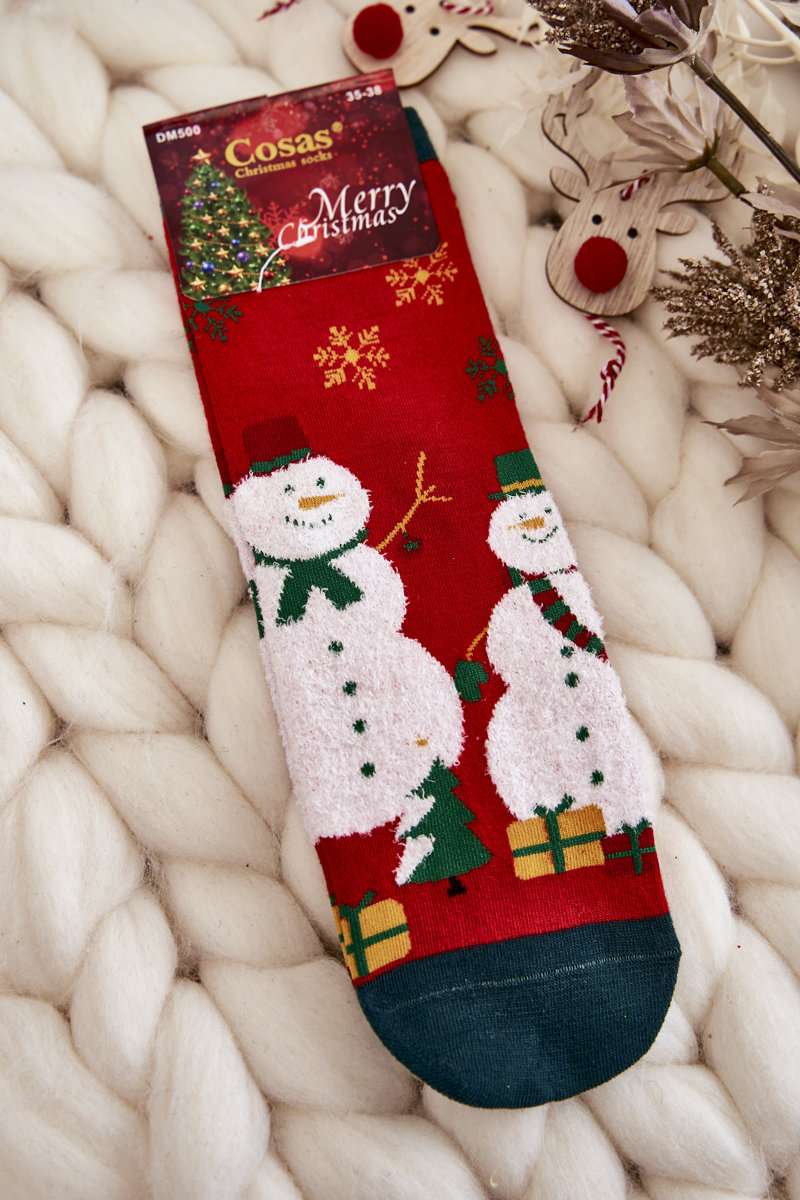 Dámské Vánoční Ponožky Sněhulák vločkou