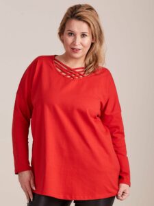 Red PLUS SIZE blouse with