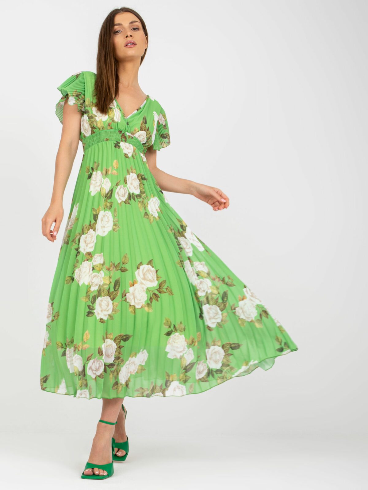 Zelené plisované šaty s