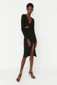 Trendyol Black Cut-Out Detailed