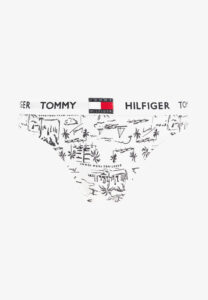 Černo-bílé vzorované kalhotky Tommy Hilfiger