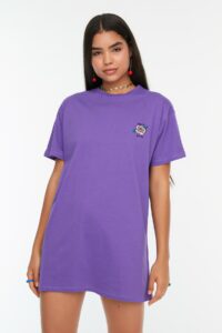 Trendyol Purple Embroidered Basic