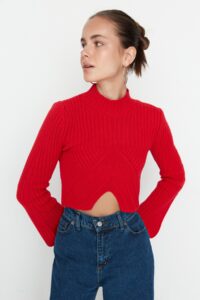 Trendyol Red Crop Knitwear