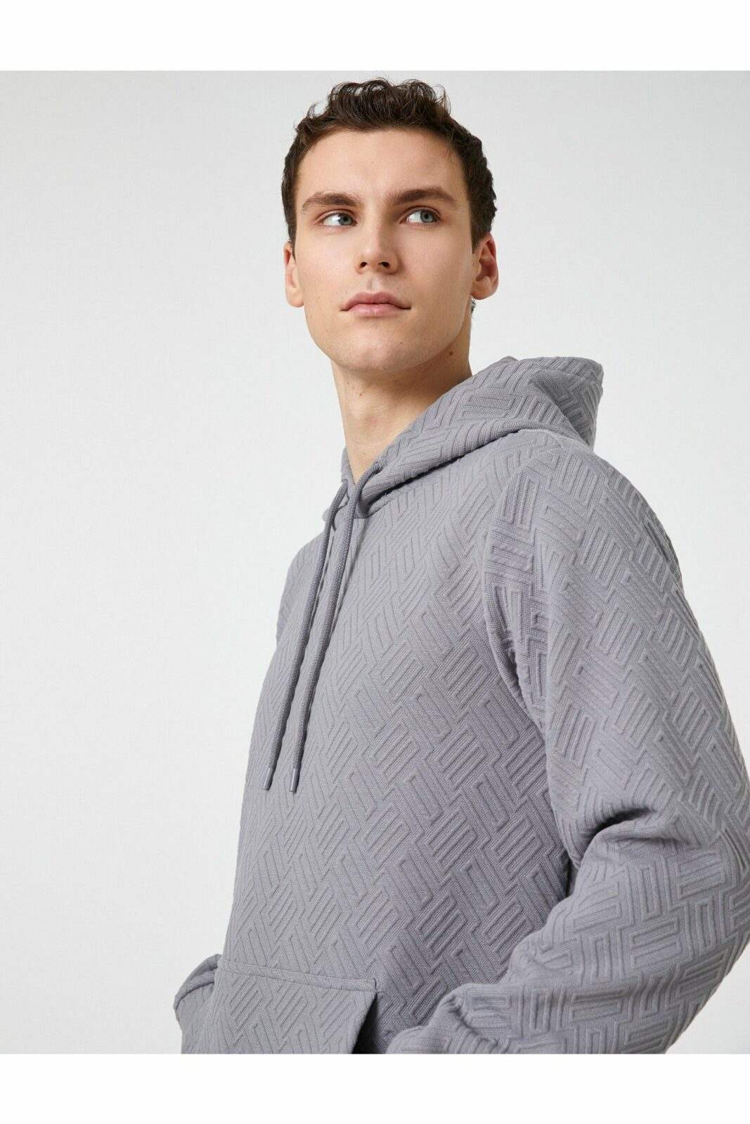 Koton Textured Hooded Sweatshirt