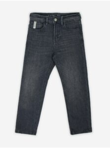 Tmavě šedé klučičí relax fit džíny