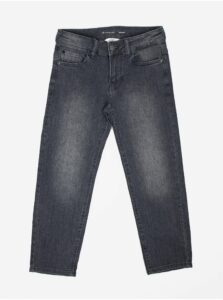 Tmavě šedé klučičí straight fit džíny