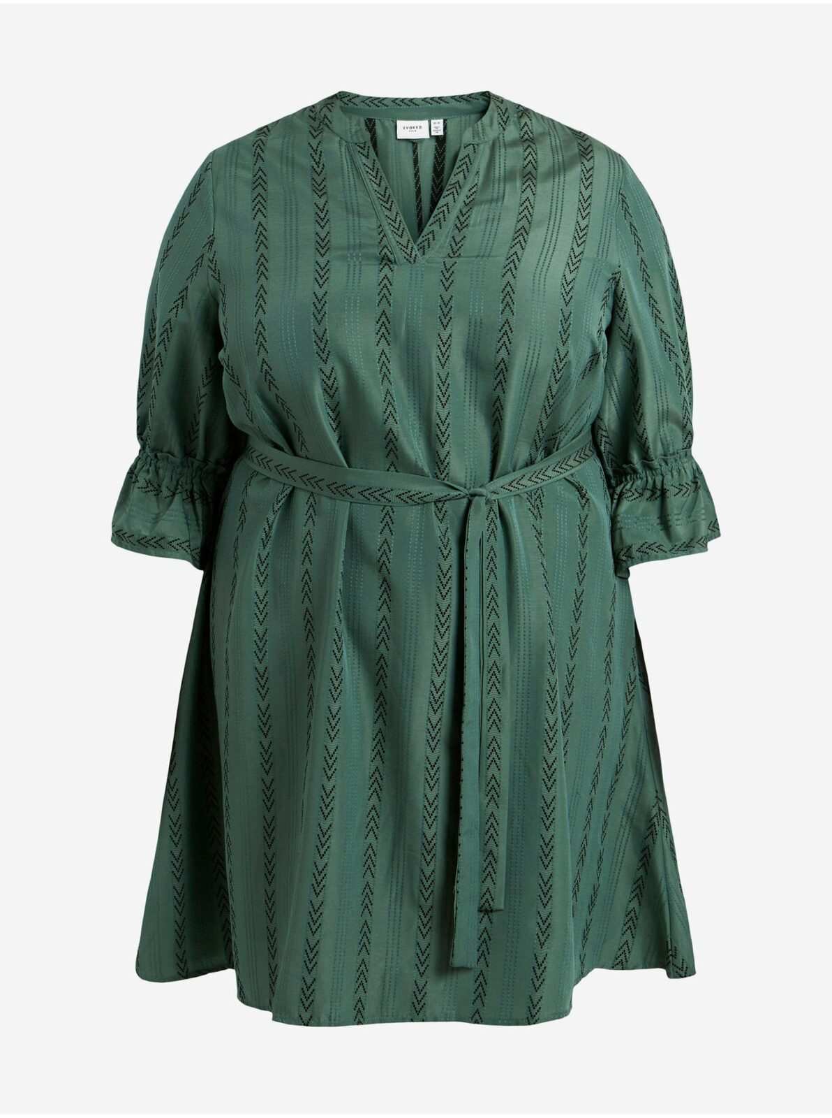 Tmavě zelené dámské vzorované šaty VILA