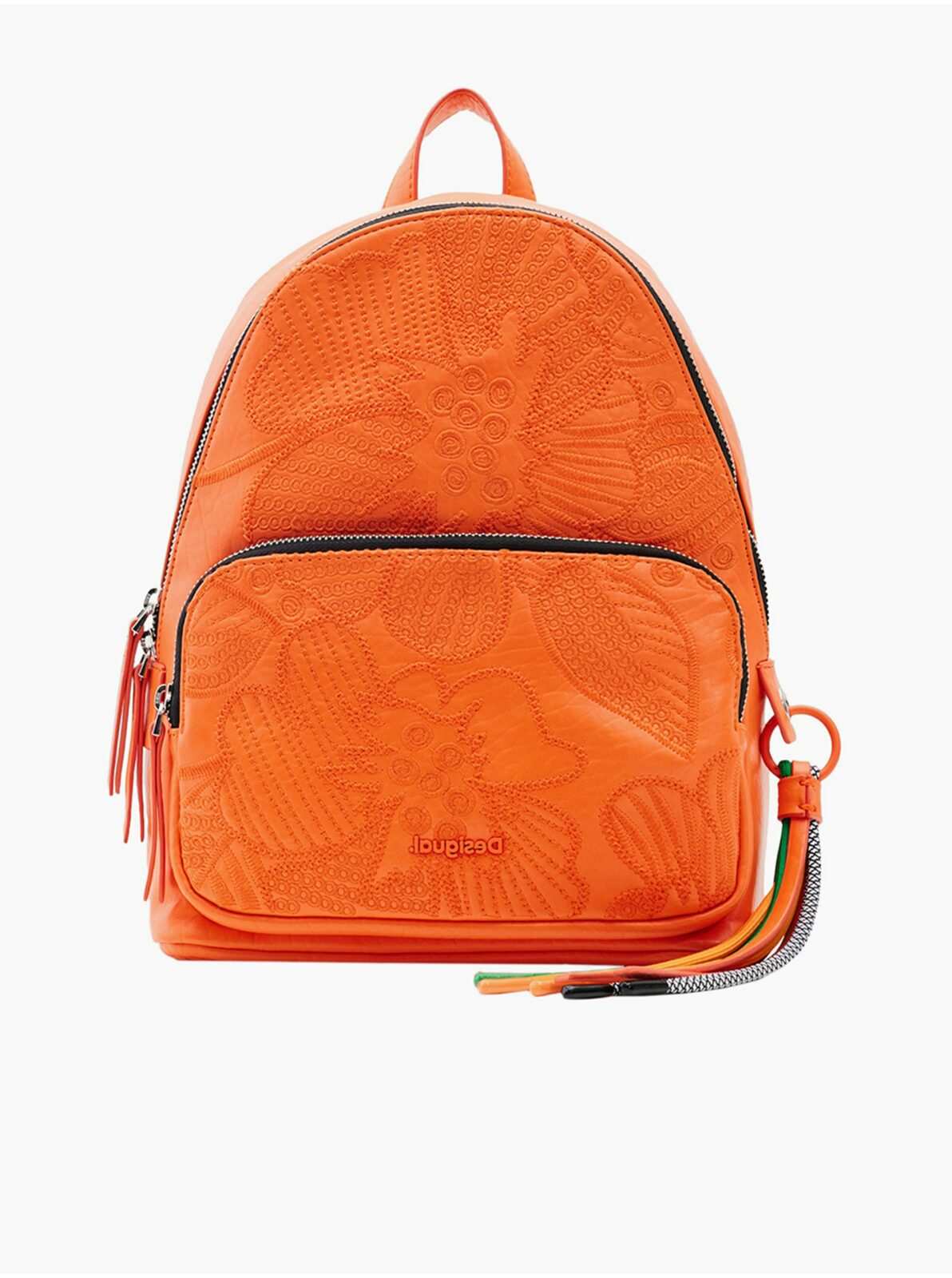 Oranžový dámský květovaný batoh Desigual Alpha