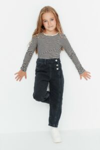 Trendyol Anthracite Button Detailed Girl
