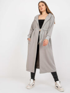 Gray long hoodie with
