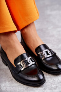 Fashionable Leather Loafers Black