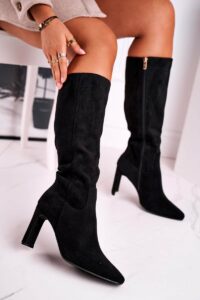 Women's Knee-High Boots Eco-Suede Black