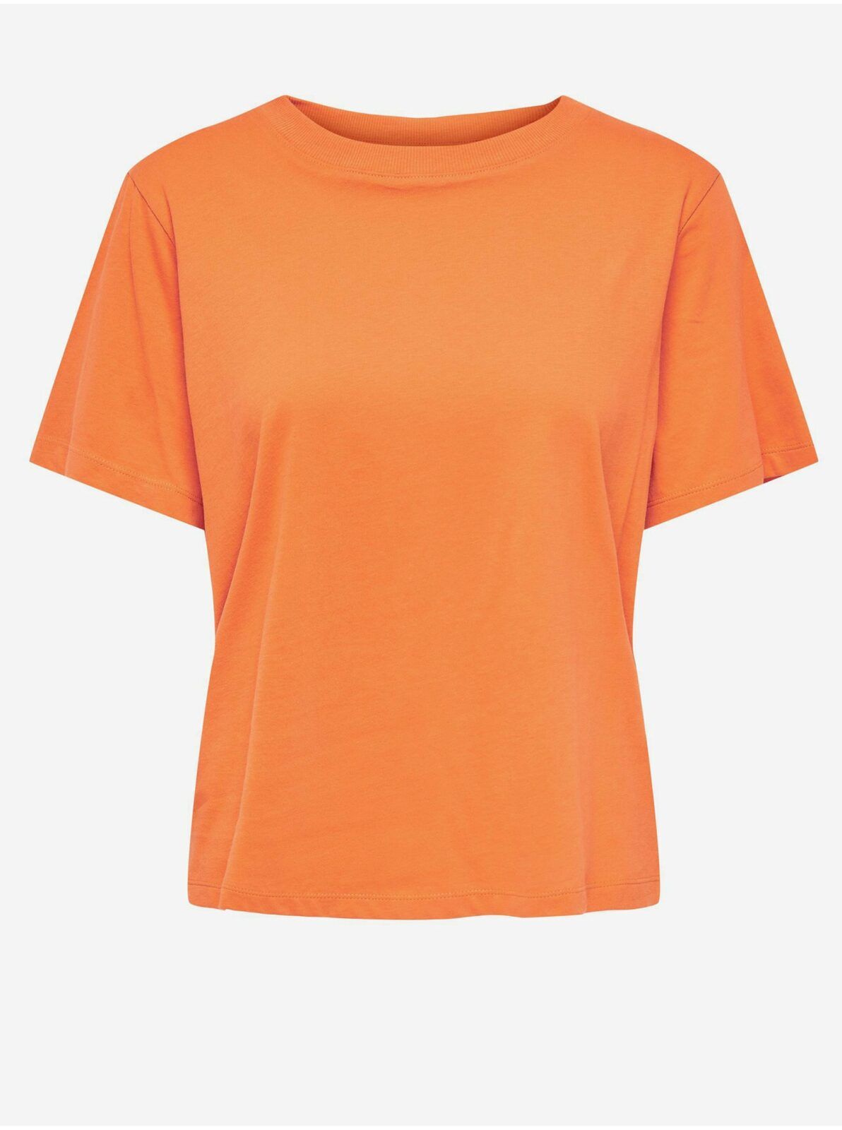 Oranžové dámské tričko s potiskem na zádech
