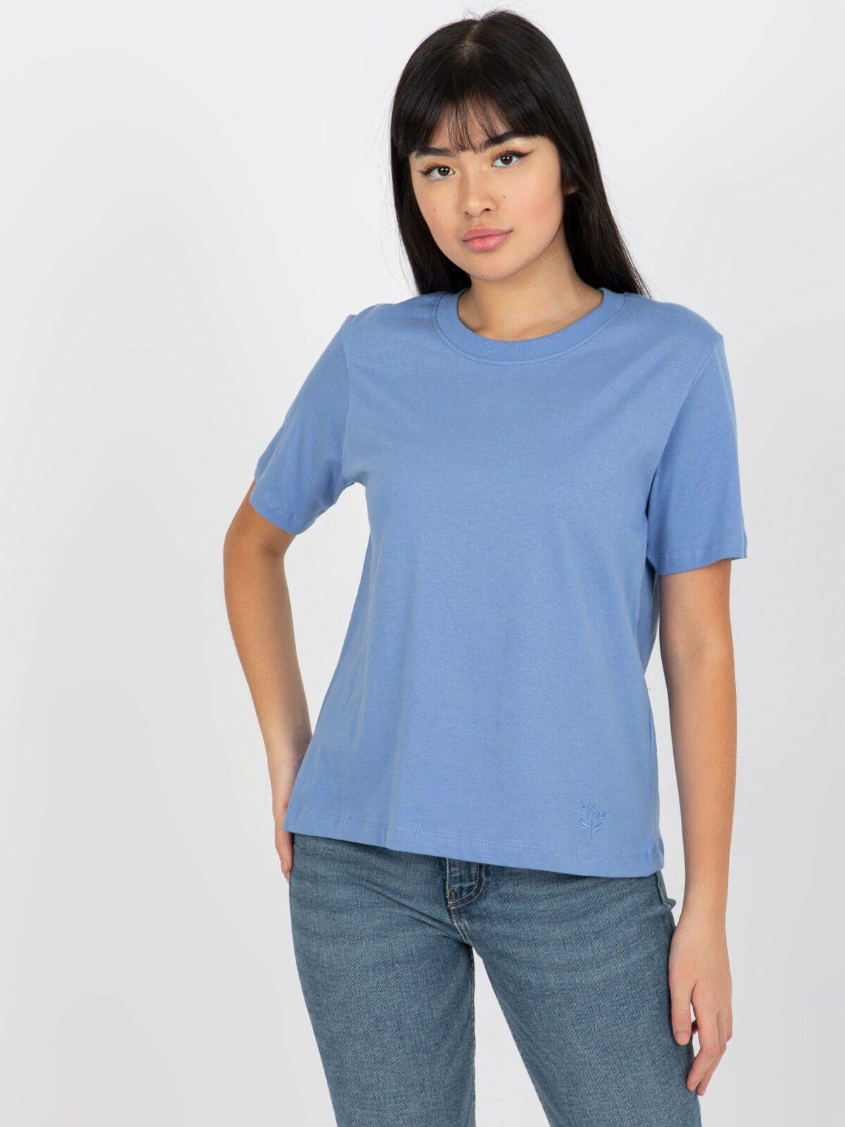 Tmavě modré klasické jednobarevné tričko