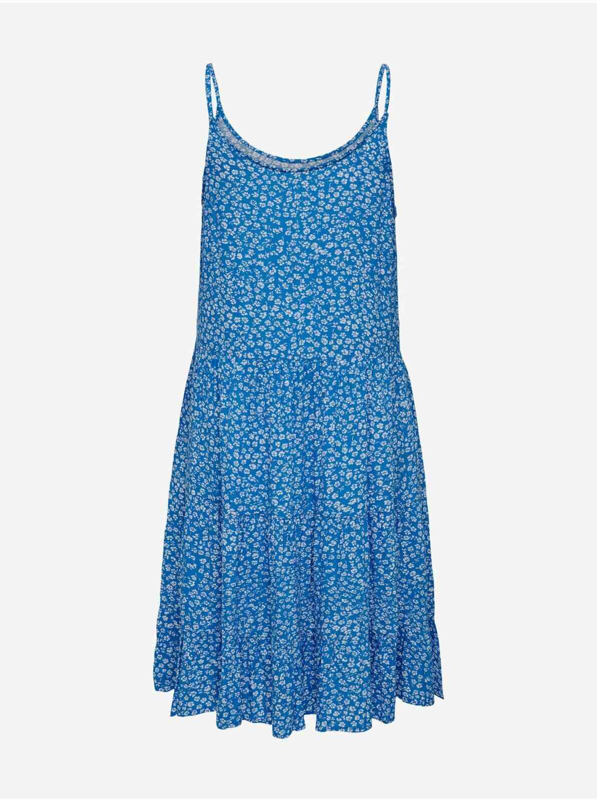 Modré dámské květované šaty ONLY